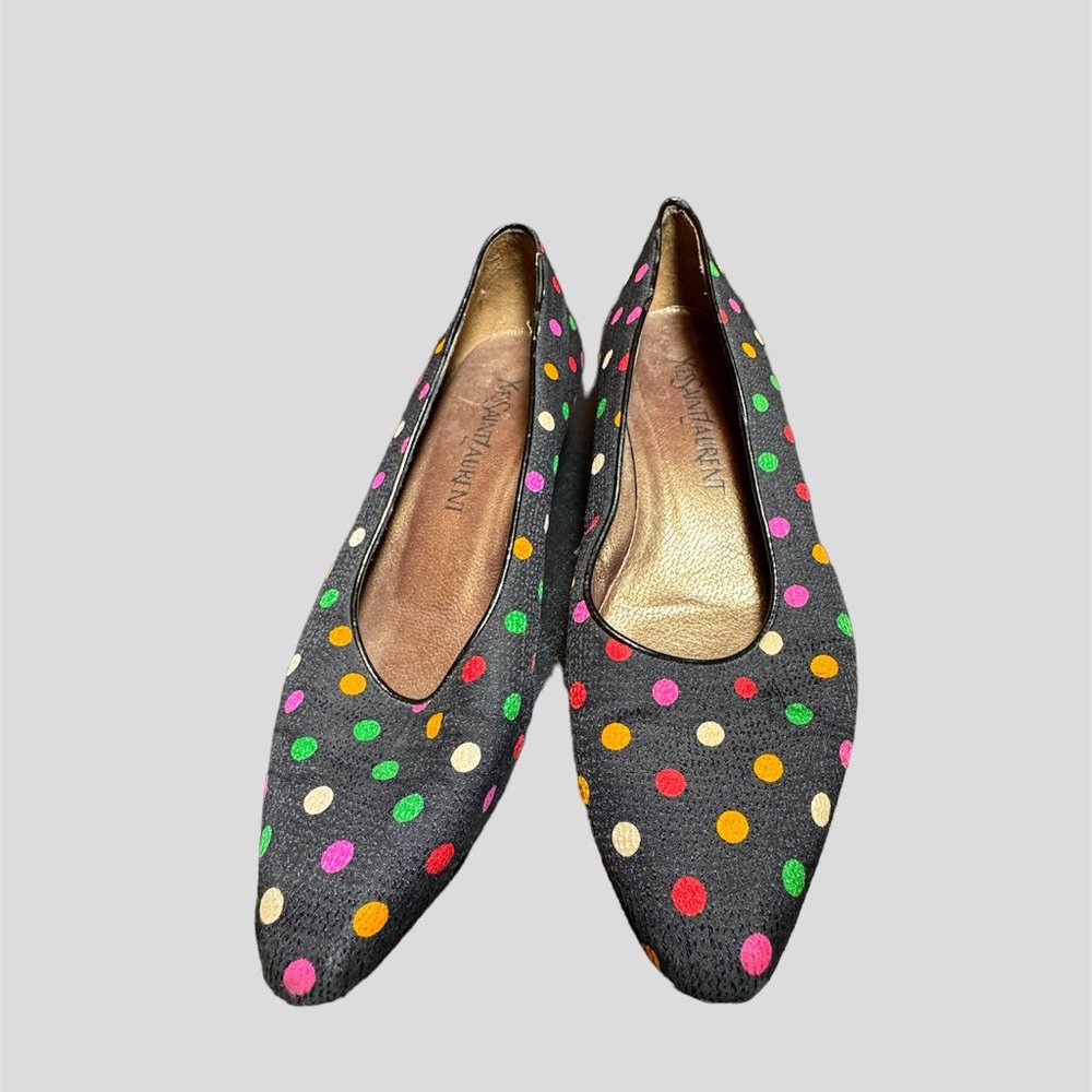 Yves Saint Laurent size 6 polka dot shoes